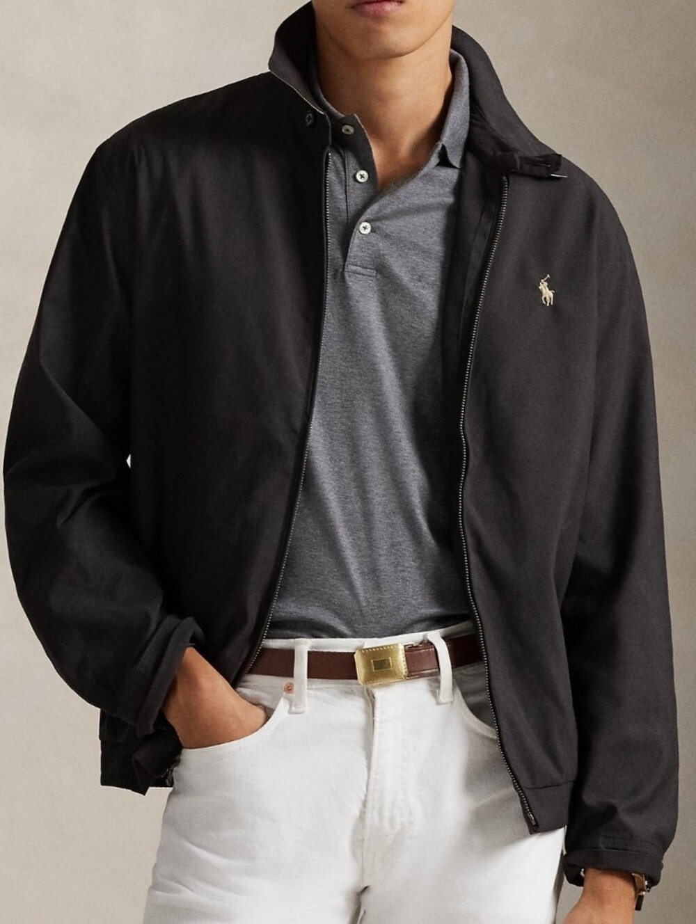 POLO RALPH LAUREN   BI-SWING WB-LINED-WINDBREAKER In Black Sz L Retail $185